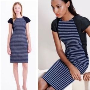 J. Crew Colorblock Stripe Tweed Dress